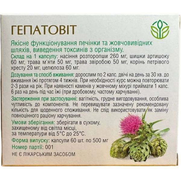 Гепатовит &ndash; эффективное средство для поддержки и восстановления печени Рослина Карпат 484739 фото