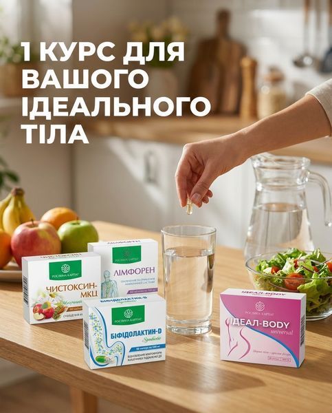 Комплексна програма схуднення 1 курс - Лімфорен, Ідеал, Чистоксин, Біфідолактин Рослина Карпат 485495 фото
