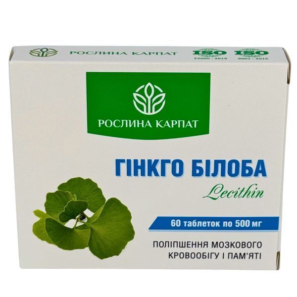 Гінкго Білоба + Лецитин &ndash; підтримка пам&rsquo;яті та мозкової активності Рослина Карпат 484780 фото